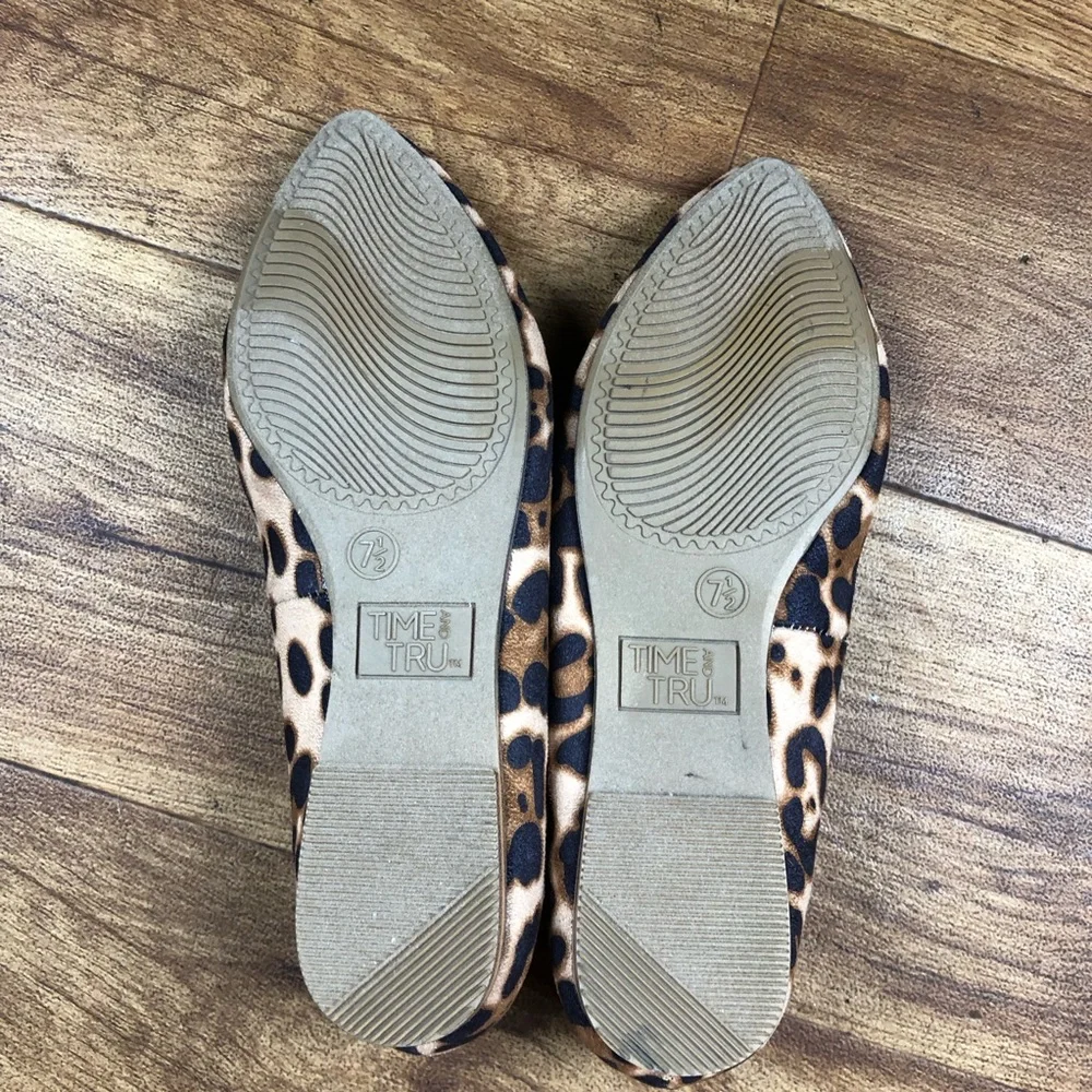 Time & True Leopard Print Slip On Flats Shoes - Picture 10 of 11